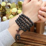 Mala 108 Buddhist Prayer Beads Tibetan 6mm 8mm Natural Lava Rock Stone Healing Gem Stone  Bracelet Necklace