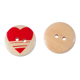 Heart Wooden Buttons (50 Pcs)