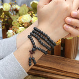 Mala 108 Buddhist Prayer Beads Tibetan 6mm 8mm Natural Lava Rock Stone Healing Gem Stone  Bracelet Necklace