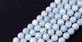 Blue Natural Aquamarines Round Beads For Jewelry Making 15" 4,6,8,10,12mm