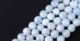 Blue Natural Aquamarines Round Beads For Jewelry Making 15" 4,6,8,10,12mm