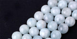 Blue Natural Aquamarines Round Beads For Jewelry Making 15" 4,6,8,10,12mm