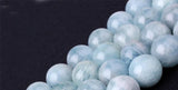 Blue Natural Aquamarines Round Beads For Jewelry Making 15" 4,6,8,10,12mm