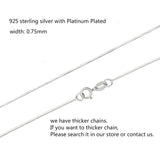 14"-32" Thin Slim Real 925 Sterling Silver Octagon Snake Chains Necklace Women Kids Girls Jewelry Kolye Colier 35-80cm 0.75mm