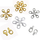 12mm Gold & Silver Plated Alloy Lobster Clasps (50 Pcs)