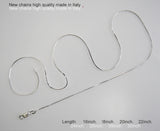 925 Sterling Silver Eight-Sided Snake Chain Necklace Italian 0.75mm DIY jewelry chain