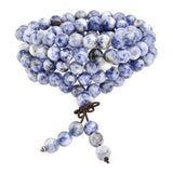 Natural Sodalite Healing Crystal 108 Buddhist Mala Bracelet - Necklace