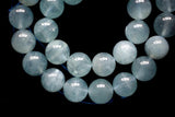 Natural Aquamarine Gemstone 12-12.5mm Round Beads for jewelry making
