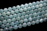 Natural Aquamarine Gemstone 12-12.5mm Round Beads for jewelry making