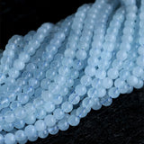 Genuine Natural Green Blue Aquamarine Semi-precious stones Round Loose Beads 4mm 6mm 8mm 10mm 12mm 15"
