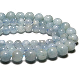 AAA Natural Aquamarine Round  Stone Beads For Jewelry Making DIY Bracelet Necklace Material 6-8mm Strand 15''
