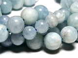 AAA Natural Aquamarine Round  Stone Beads For Jewelry Making DIY Bracelet Necklace Material 6-8mm Strand 15''