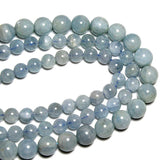 AAA Natural Aquamarine Round  Stone Beads For Jewelry Making DIY Bracelet Necklace Material 6-8mm Strand 15''