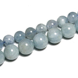 AAA Natural Aquamarine Round  Stone Beads For Jewelry Making DIY Bracelet Necklace Material 6-8mm Strand 15''