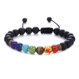Chakra Natural Stone Beads Bracelet. Adjustable Healing Bracelet For Women