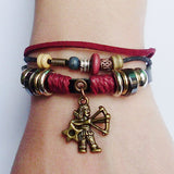 SALE 20% OFF 12 Zodiac Signs Charm Bracelet. Boho Style Multilayer Horoscope Bracelet Leather & Hemp & Wood Beads