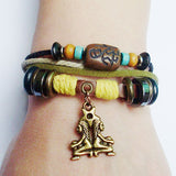 SALE 20% OFF 12 Zodiac Signs Charm Bracelet. Boho Style Multilayer Horoscope Bracelet Leather & Hemp & Wood Beads