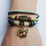 SALE 20% OFF 12 Zodiac Signs Charm Bracelet. Boho Style Multilayer Horoscope Bracelet Leather & Hemp & Wood Beads