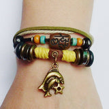 SALE 20% OFF 12 Zodiac Signs Charm Bracelet. Boho Style Multilayer Horoscope Bracelet Leather & Hemp & Wood Beads