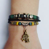 SALE 20% OFF 12 Zodiac Signs Charm Bracelet. Boho Style Multilayer Horoscope Bracelet Leather & Hemp & Wood Beads
