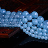 Natural Aquamarine Loose Beads For DIY Jewelry Making 6mm-12mm about 15" Strand