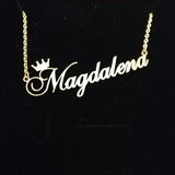 Personalized Name Crown Necklace Stainless Steel Charm Custom Name Jewelry Any Name Lots Of Font Style To Choose For Girls Kids