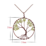 Tree Of Life Pendant Necklace. Choice of Natural Gemstones.