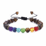 Chakra Natural Stone Beads Bracelet. Adjustable Healing Bracelet For Women