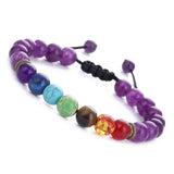 Chakra Natural Stone Beads Bracelet. Adjustable Healing Bracelet For Women
