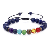 Chakra Natural Stone Beads Bracelet. Adjustable Healing Bracelet For Women