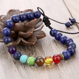 Chakra Natural Stone Beads Bracelet. Adjustable Healing Bracelet For Women