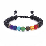 Chakra Natural Stone Beads Bracelet. Adjustable Healing Bracelet For Women