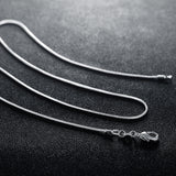 10pcs/lot Wholesale 925 Sterling Silver Plated Necklace Snake Chain 1mm Necklace 16 18 20 22 24"