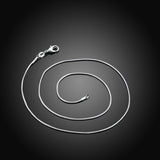 10pcs/lot Wholesale 925 Sterling Silver Plated Necklace Snake Chain 1mm Necklace 16 18 20 22 24"