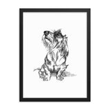 Wire Dachshund Art Print Portrait • Wood Framed Poster