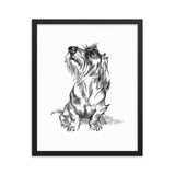 Wire Dachshund Art Print Portrait • Wood Framed Poster
