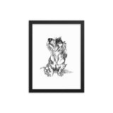 Wire Dachshund Art Print Portrait • Wood Framed Poster