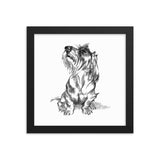 Wire Dachshund Art Print Portrait • Wood Framed Poster