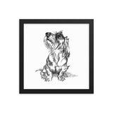 Wire Dachshund Art Print Portrait • Wood Framed Poster