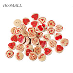 Heart Wooden Buttons (50 Pcs)