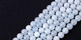 Blue Natural Aquamarines Round Beads For Jewelry Making 15" 4,6,8,10,12mm