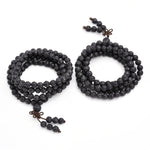 Mala 108 Buddhist Prayer Beads Tibetan 6mm 8mm Natural Lava Rock Stone Healing Gem Stone  Bracelet Necklace