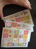 Vintage Paper Stickers (4 Sheets x 80 Pcs)