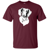 Curious Funny Dachshund Man, Woman, Unisex Cotton T-Shirt. Size from Small to  6XL