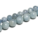 AAA Natural Aquamarine Round  Stone Beads For Jewelry Making DIY Bracelet Necklace Material 6-8mm Strand 15''