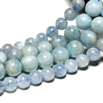 AAA Natural Aquamarine Round  Stone Beads For Jewelry Making DIY Bracelet Necklace Material 6-8mm Strand 15''