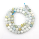 Natural Aquamarine Beads Gemstone For DIY For Jewelry Making Strand 15" 6mm-10mm