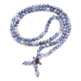 Natural Sodalite Healing Crystal 108 Buddhist Mala Bracelet - Necklace