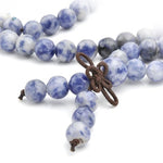 Natural Sodalite Healing Crystal 108 Buddhist Mala Bracelet - Necklace