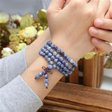 Natural Sodalite Healing Crystal 108 Buddhist Mala Bracelet - Necklace